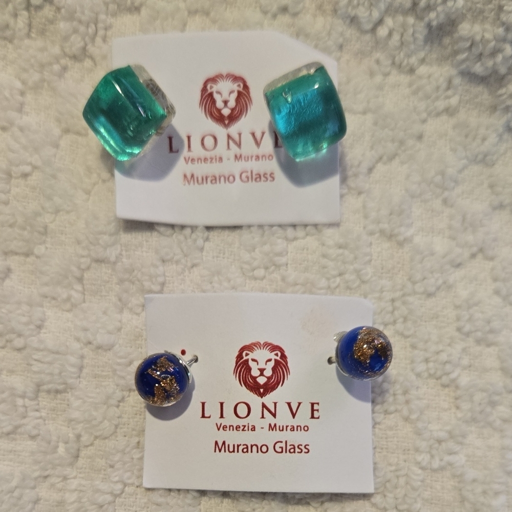 Lionve Murano Glass Earrings 2 Sets